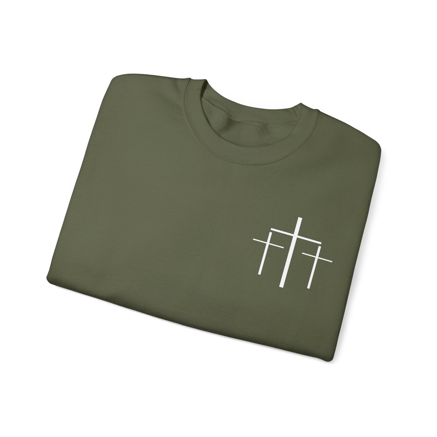 Faith Over Fear 3 Crosses  Unisex Heavy Blend™ Crewneck Christian Sweatshirt