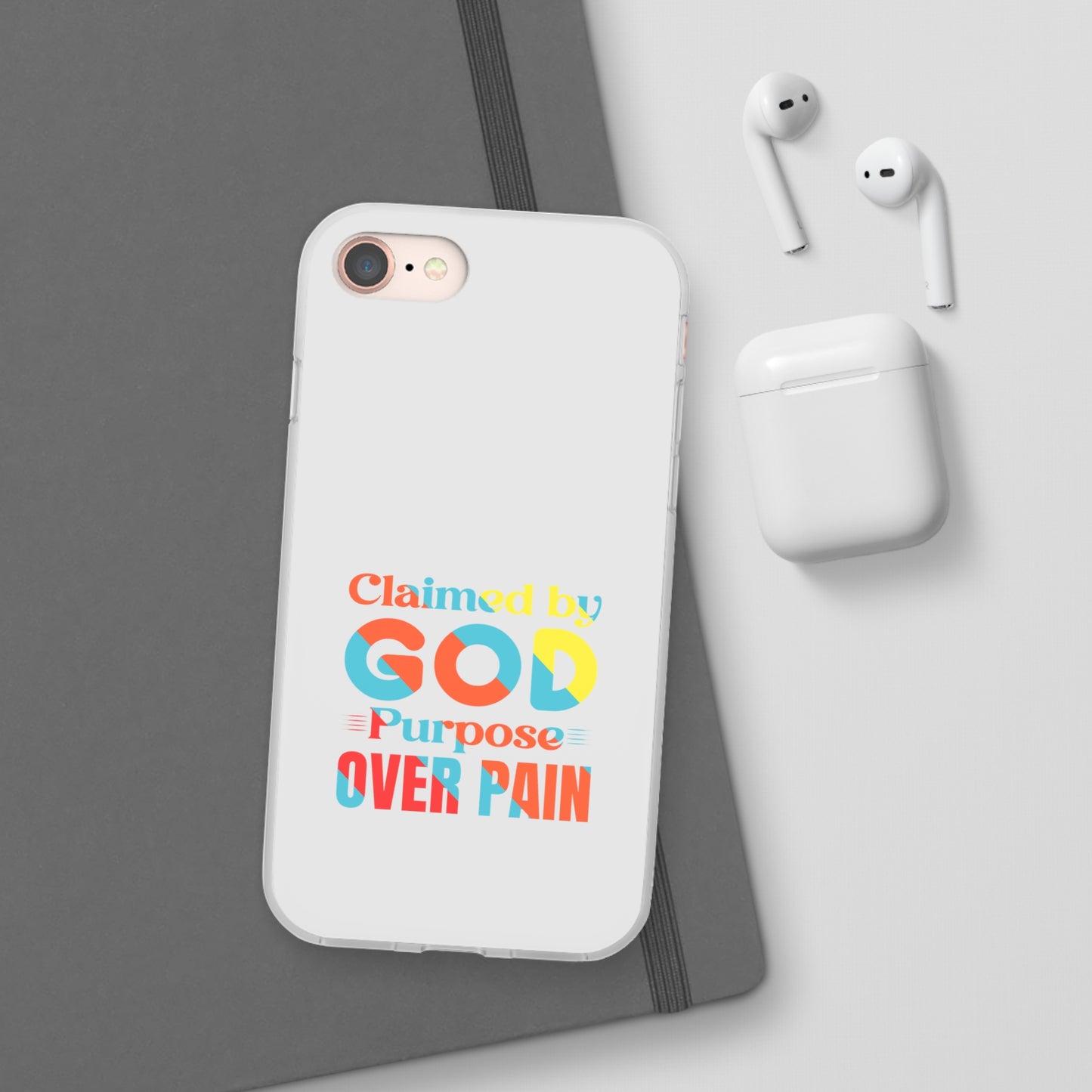 Claimed By God Purpose Over Pain Christian Flexi Phone Case Printify