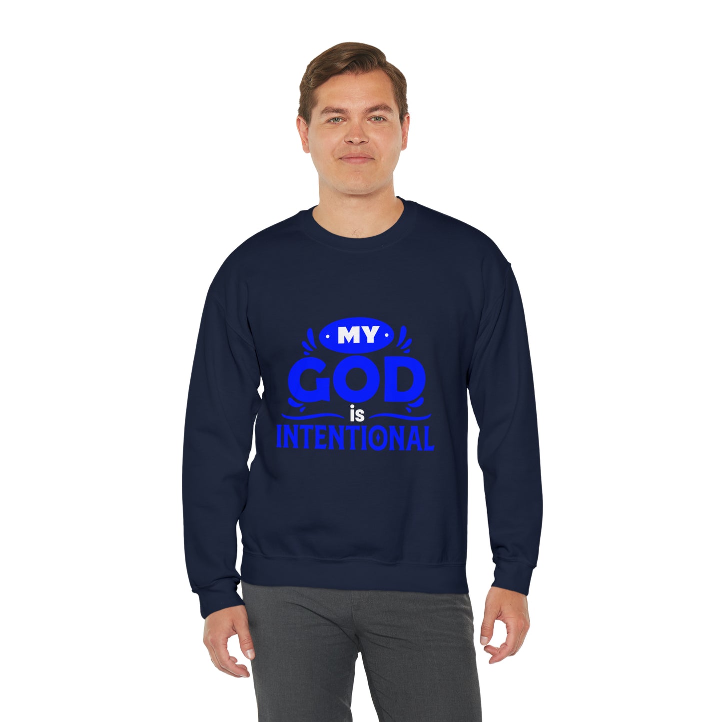 My God Is Intentional Unisex Heavy Blend™ Crewneck Sweatshirt