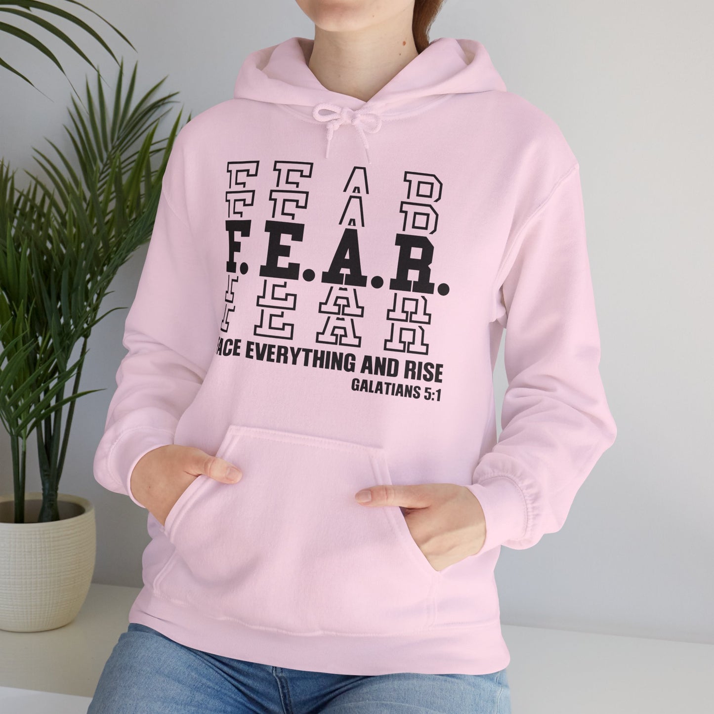 FEAR Face Everything And Rise Unisex Christian Hooded Pullover Sweatshirt