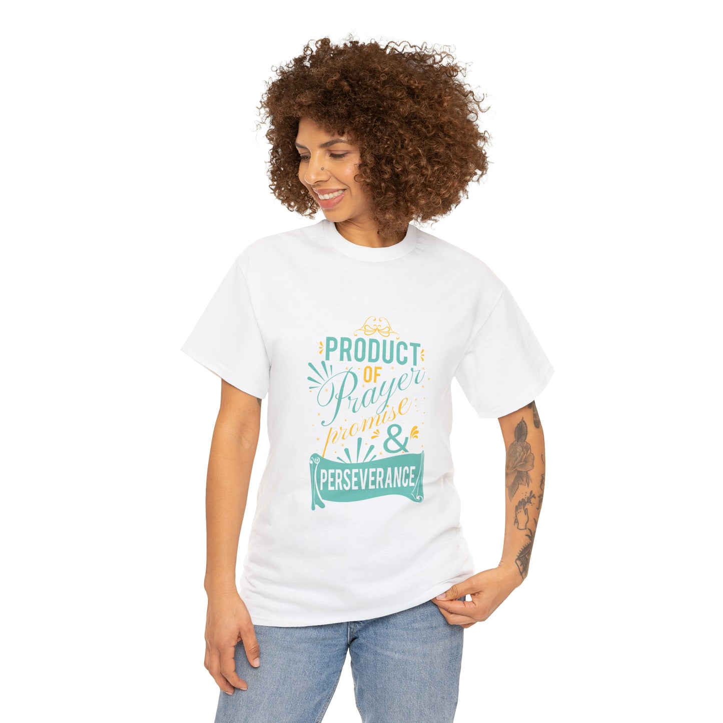 Product Of Prayer Promise & Perseverance Unisex Heavy Cotton Tee