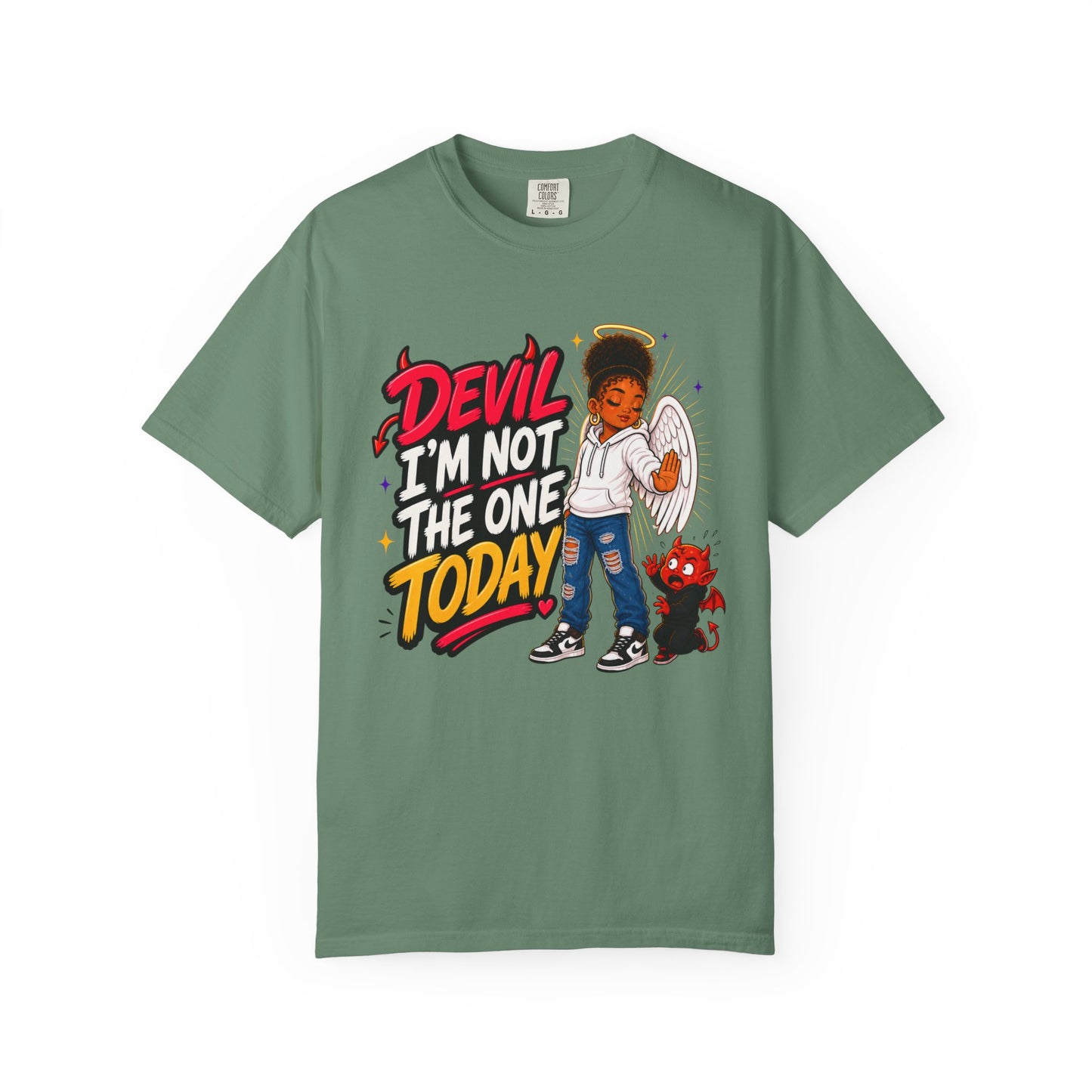 Devil I'm Not the One Today T-Shirt — Funny Angel vs Devil Graphic Tee - ClaimedbyGodDesigns