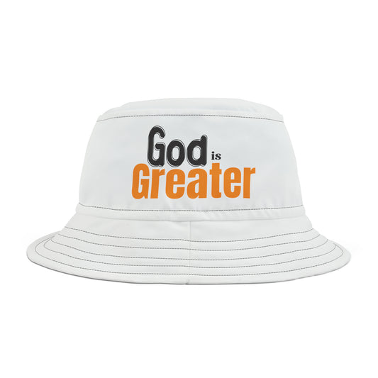 God Is Greater Christian Bucket Hat (AOP) Printify