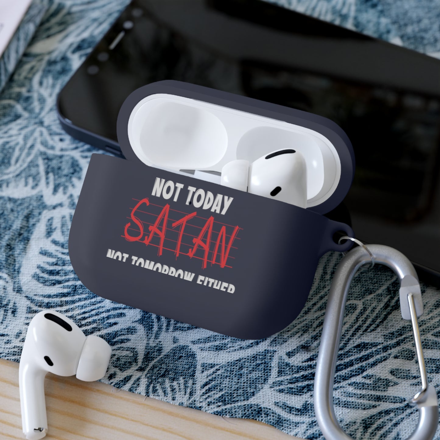 Not Today Satan Not Tomorrow Either Christian Airpod / Airpods Pro Case cover Printify