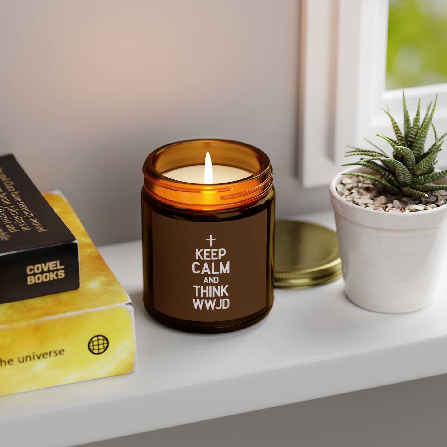 Keep Calm And Think What Would Jesus Do Christian Scented Candle (4oz, 9oz)