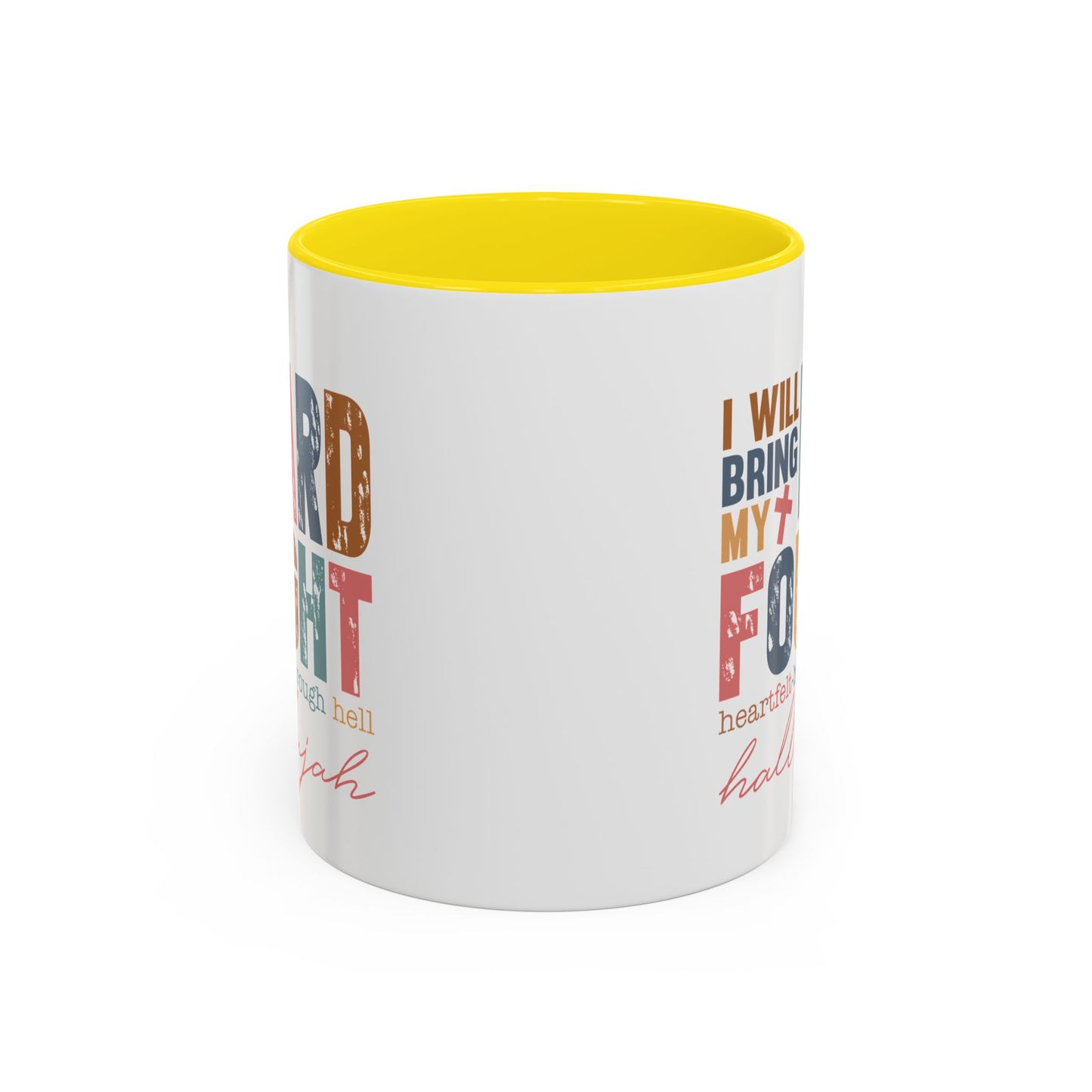 Inspirational Accent Coffee Mug - 'I Will Bring My Hard Fought Hallelujah' - 11oz & 15oz