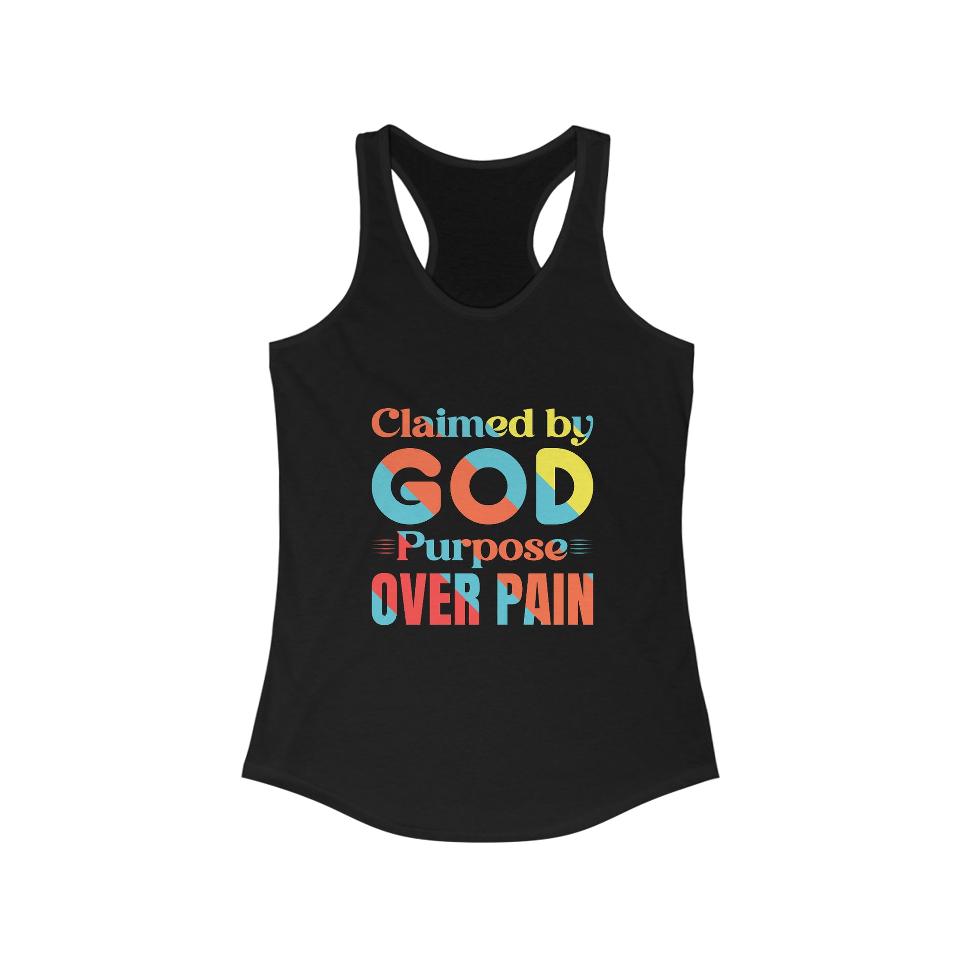 Claimed By God Purpose Over Pain Women's Slim Fit Tank-top Printify