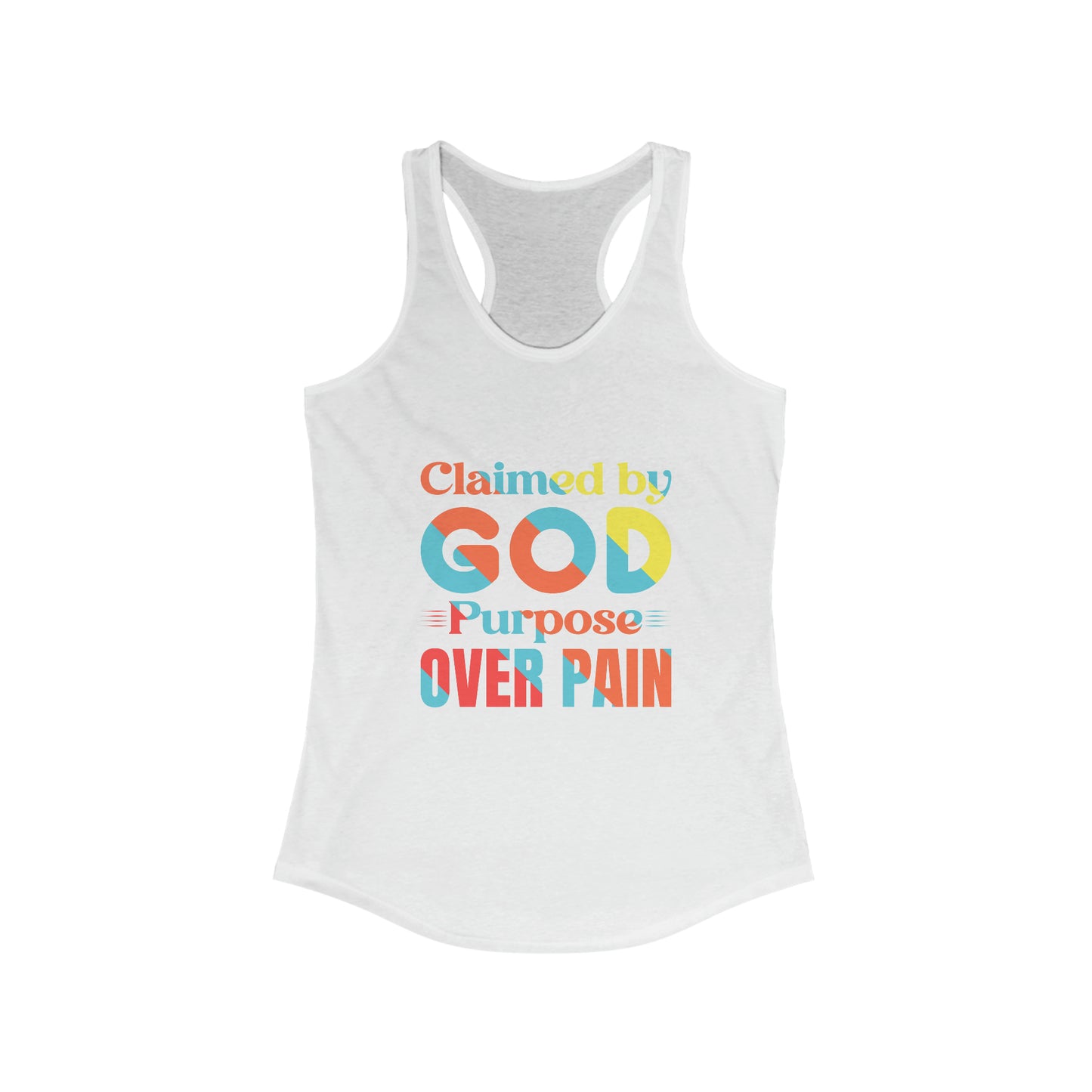 Claimed By God Purpose Over Pain Women's Slim Fit Tank-top Printify