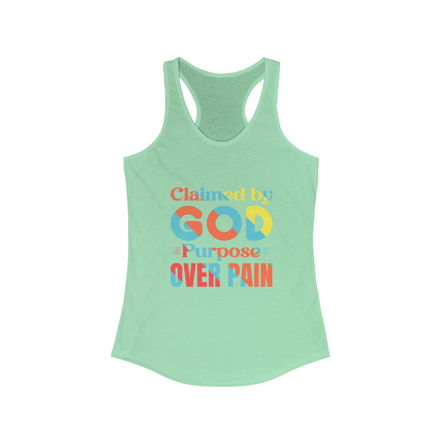 Claimed By God Purpose Over Pain Women's Slim Fit Tank-top Printify