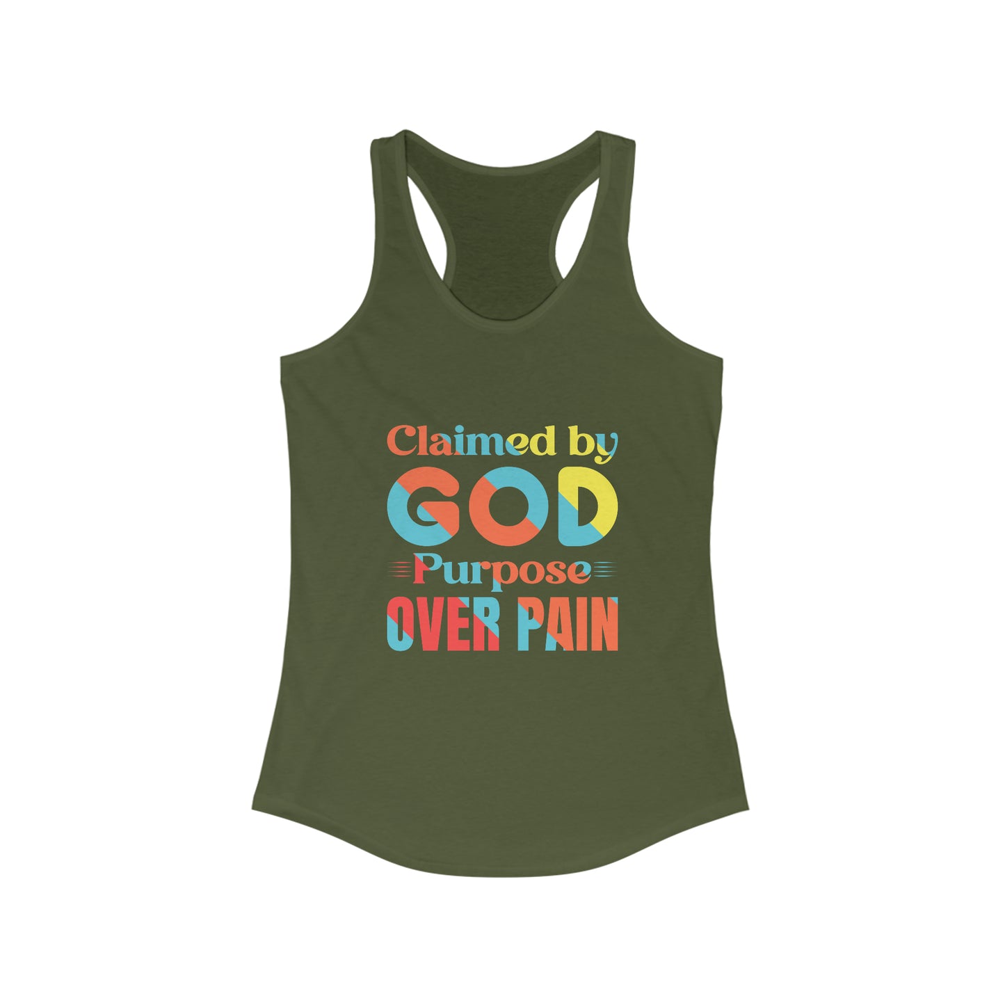 Claimed By God Purpose Over Pain Women's Slim Fit Tank-top Printify