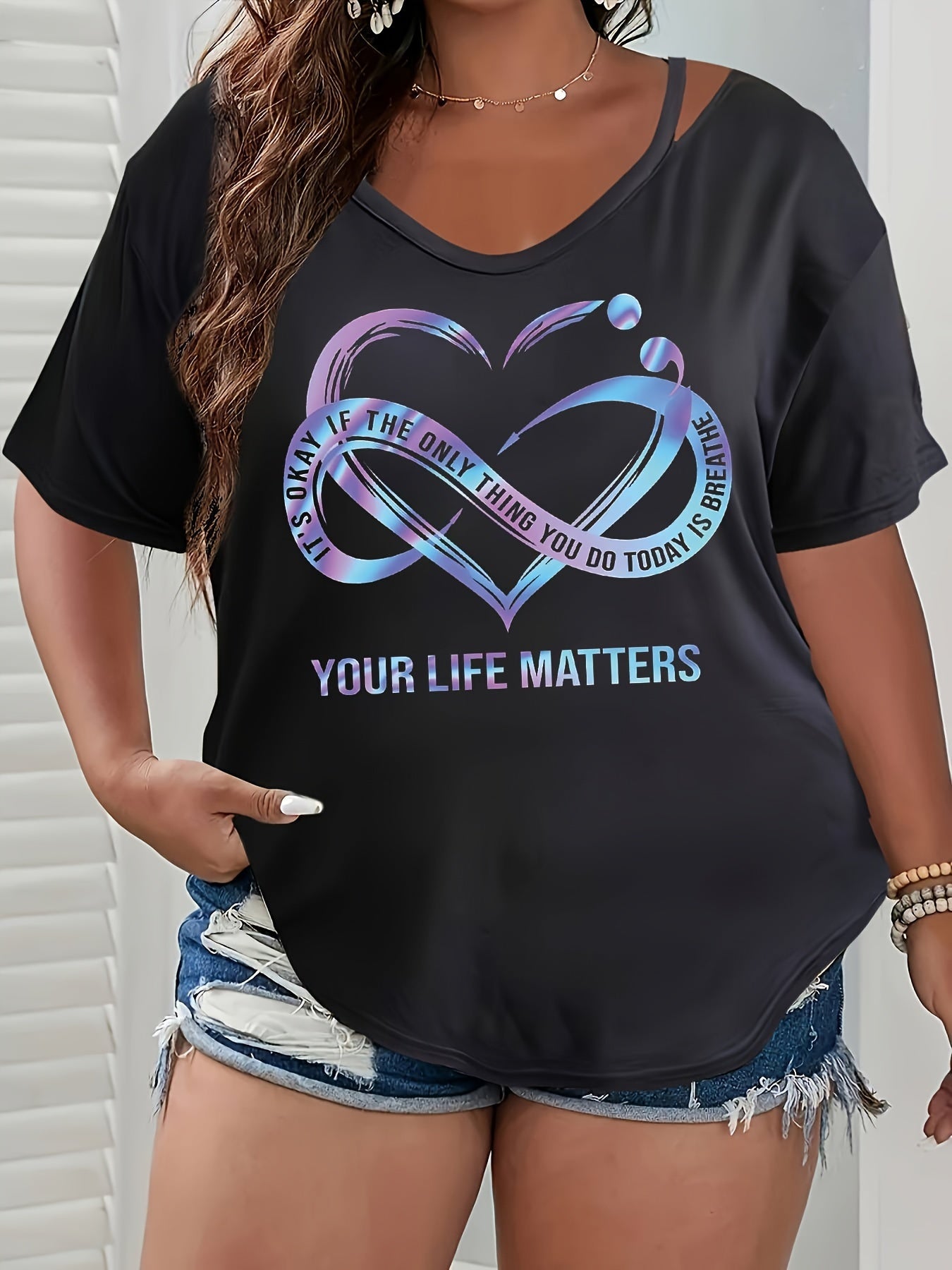 Your Life Matters Plus Size Women's Christian T-shirt claimedbygoddesigns