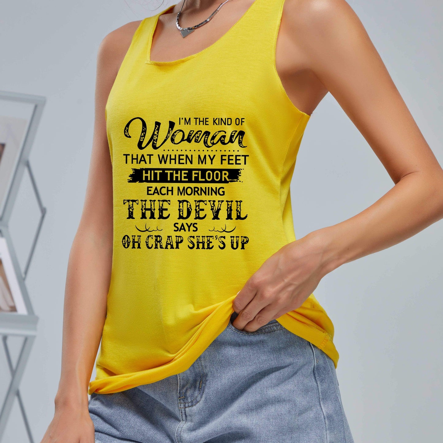 The Devil Says Oh Crap She's Up Women's Christian Tank Top claimedbygoddesigns