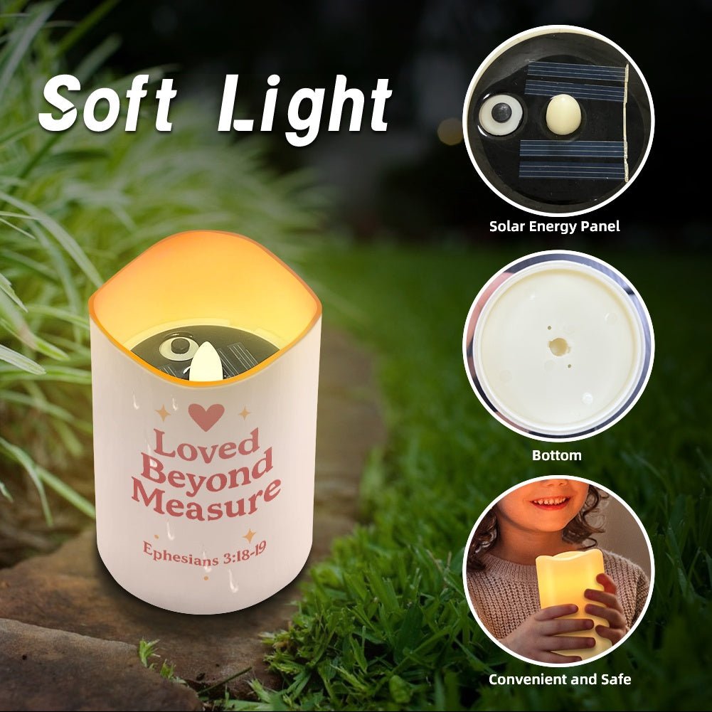 Love And Gratitude Christian Solar Wave Candles Set of 6 - ClaimedbyGodDesigns