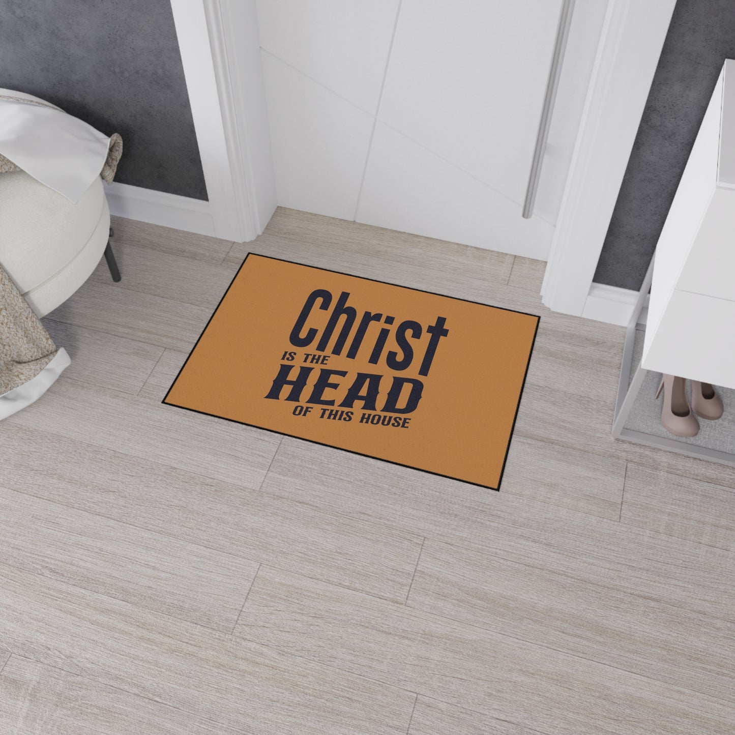 Christian Heavy Duty Floor Mat, Christ Is The Head Of This House Home Decor, Religious Entryway Rug, Scripture Welcome Mat, Inspirational