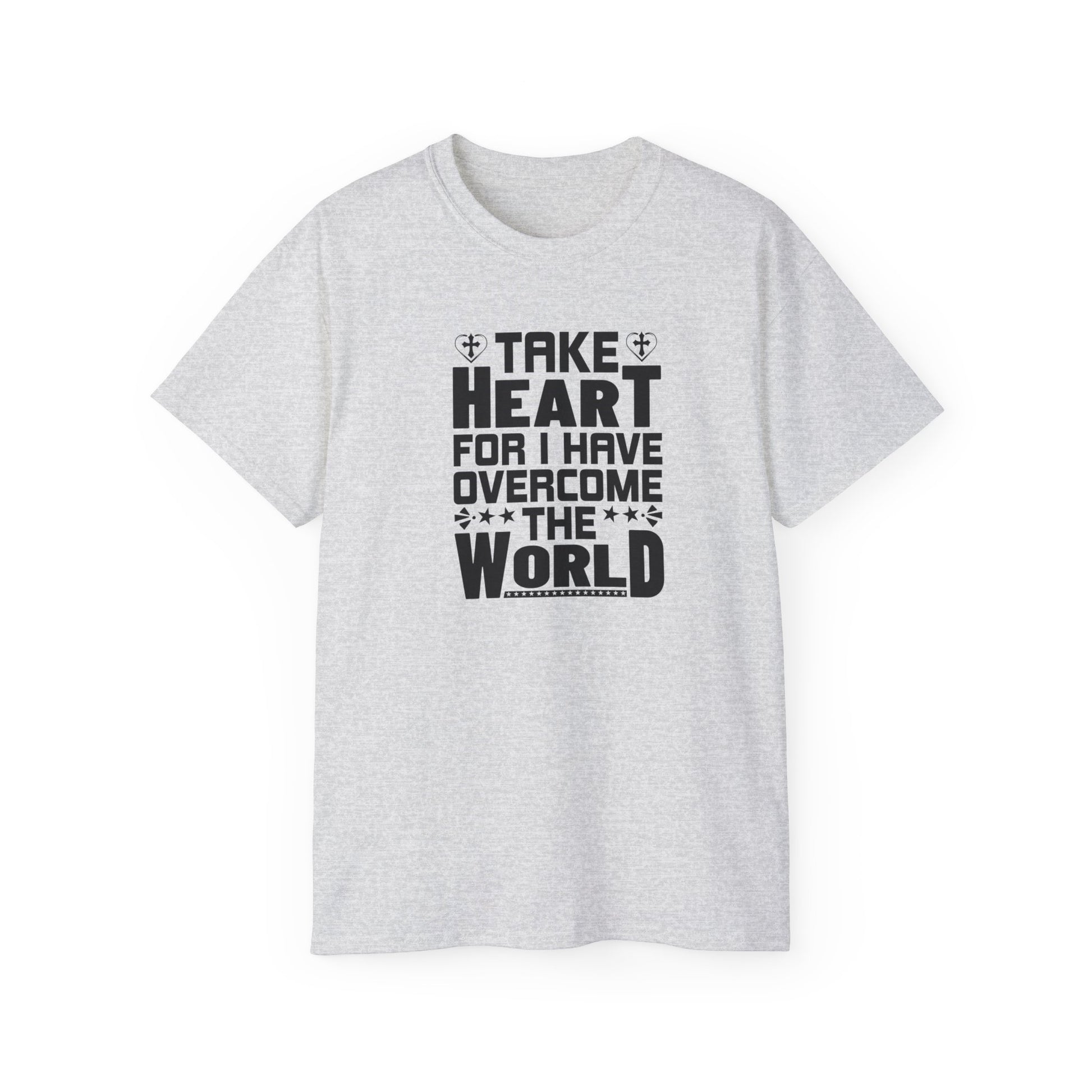 Take Heart For I Have Overcome The World Unisex Christian Ultra Cotton Tee Printify