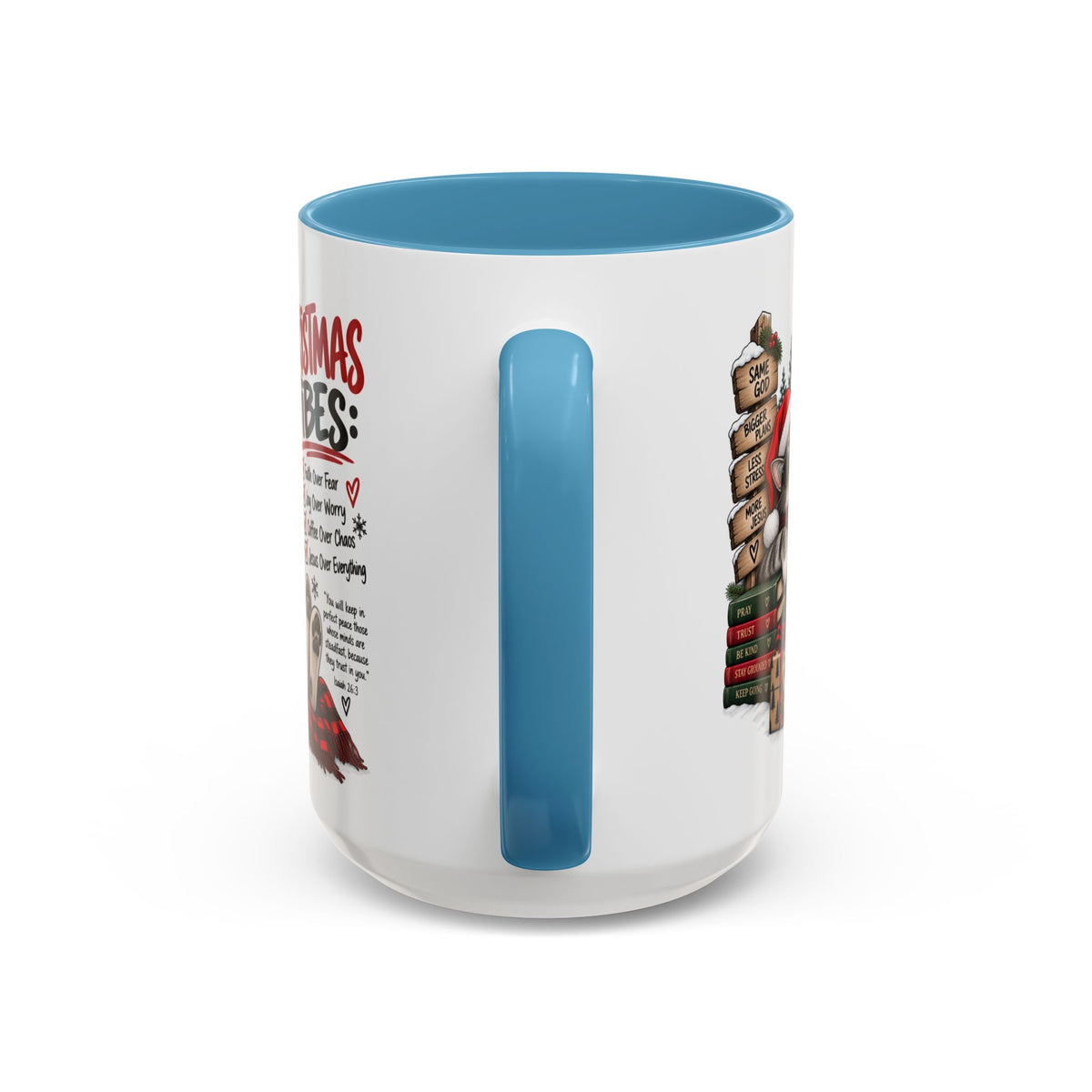Christmas Vibes: Jesus Over Everything Santa Cat Coffee Mug