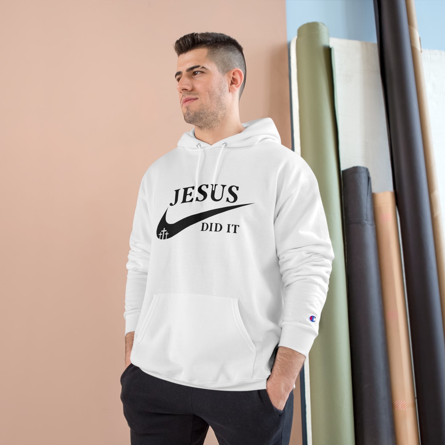 Jesus Did It (like Nike) Unisex Champion Hoodie Printify