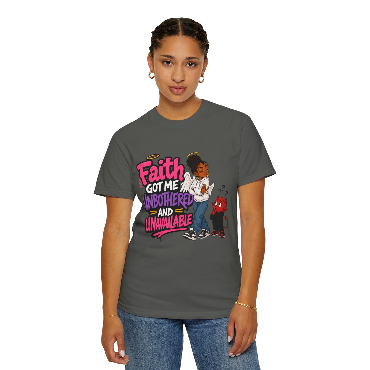 Faith Got Me Unbothered T-Shirt — Christian Inspirational Graphic Tee - ClaimedbyGodDesigns