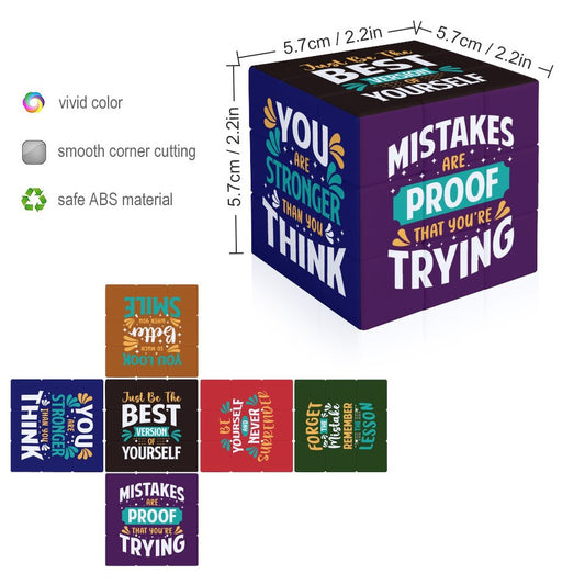 Self uplifting Motivating sayings Rotating cube puzzle 3x3 unique Christian Gift Idea game activity for kids, Men, Women, friends, family
