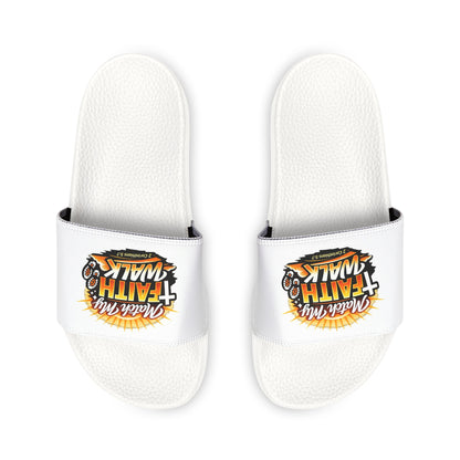 Youth Christian Slides — “Match My Faith Walk” Graphic Sandals