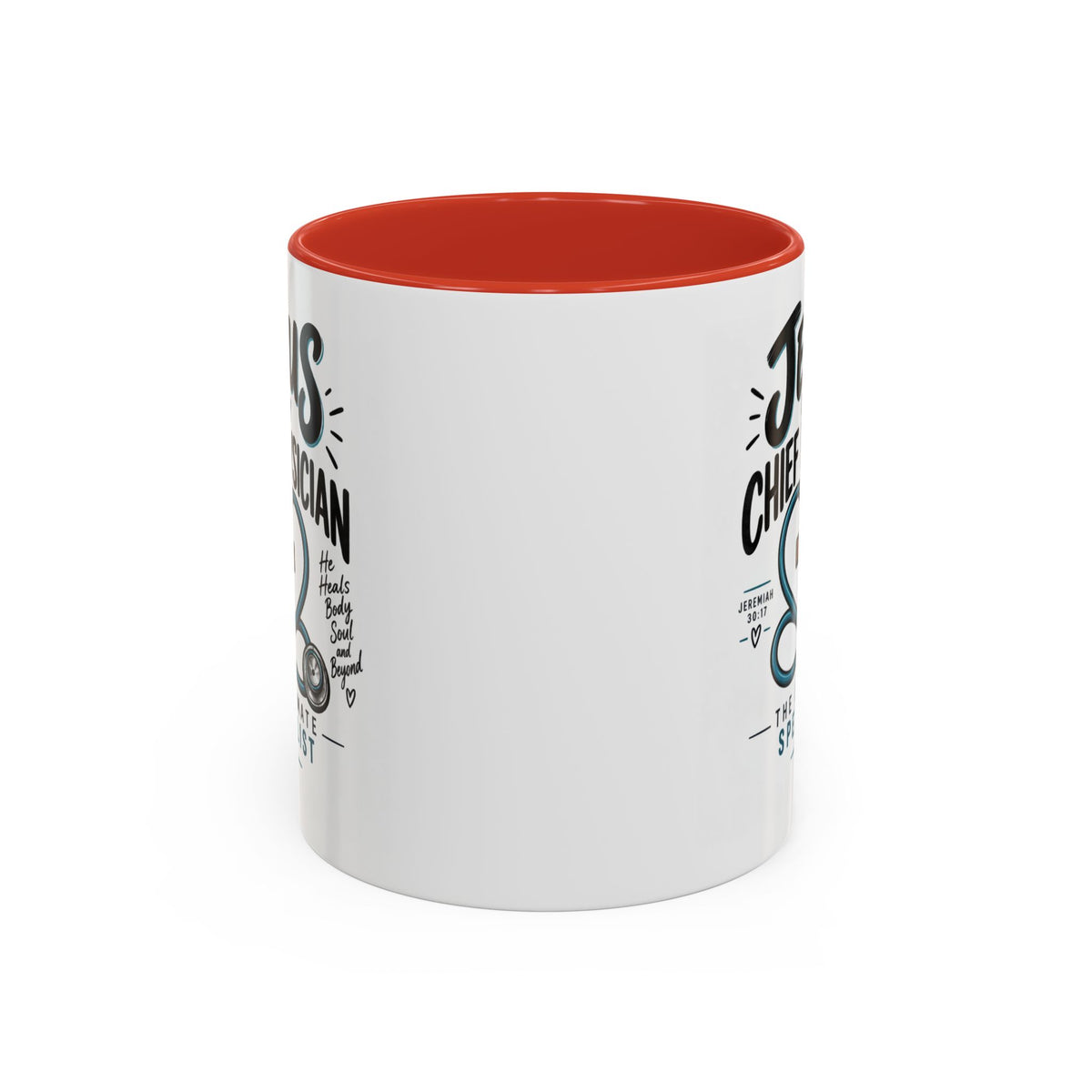 Jesus Is My Chief Physician Accent Coffee Mug – Christian Faith Medical Gift