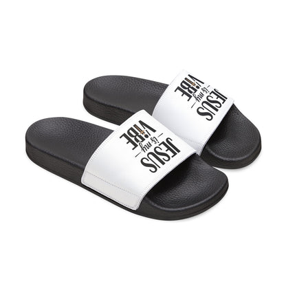 He is My Vibe Sandals, Men's Summer Slides, Casual Footwear, Poolside Fashion, Christian Gift, Vacation Essentials