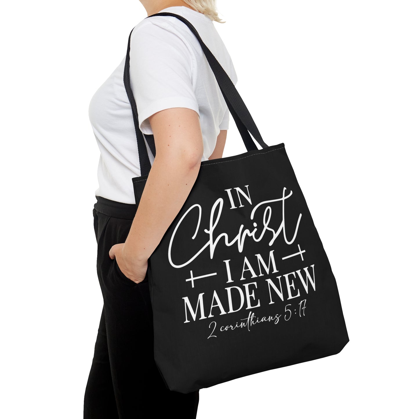 In Christ I Am Made New Christian Tote Bag