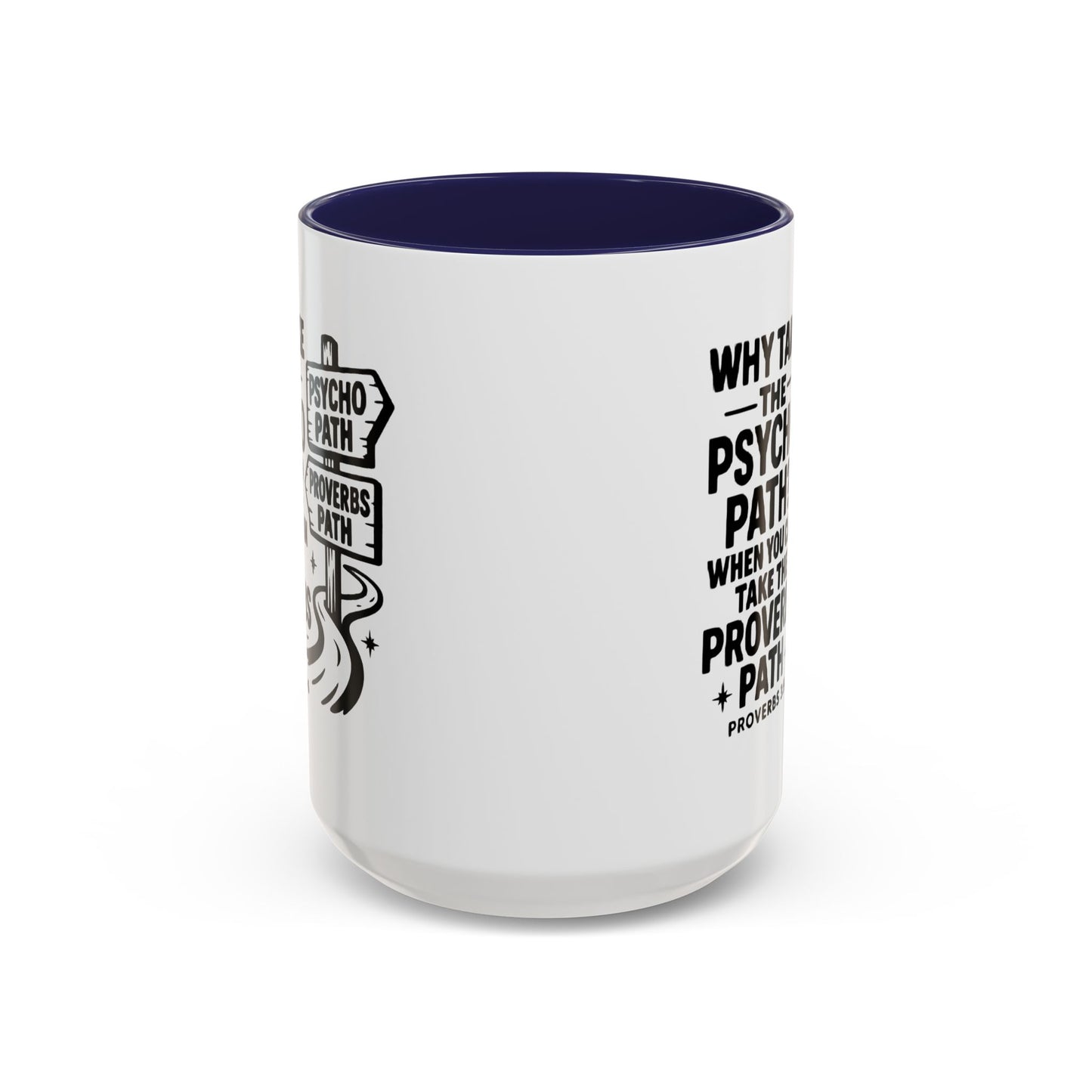 Inspirational Quote Accent Coffee Mug - Perfect Gift for Motivational Moments, Office Desk Essentials, Christian Gifts, Proverbs 3:5-6