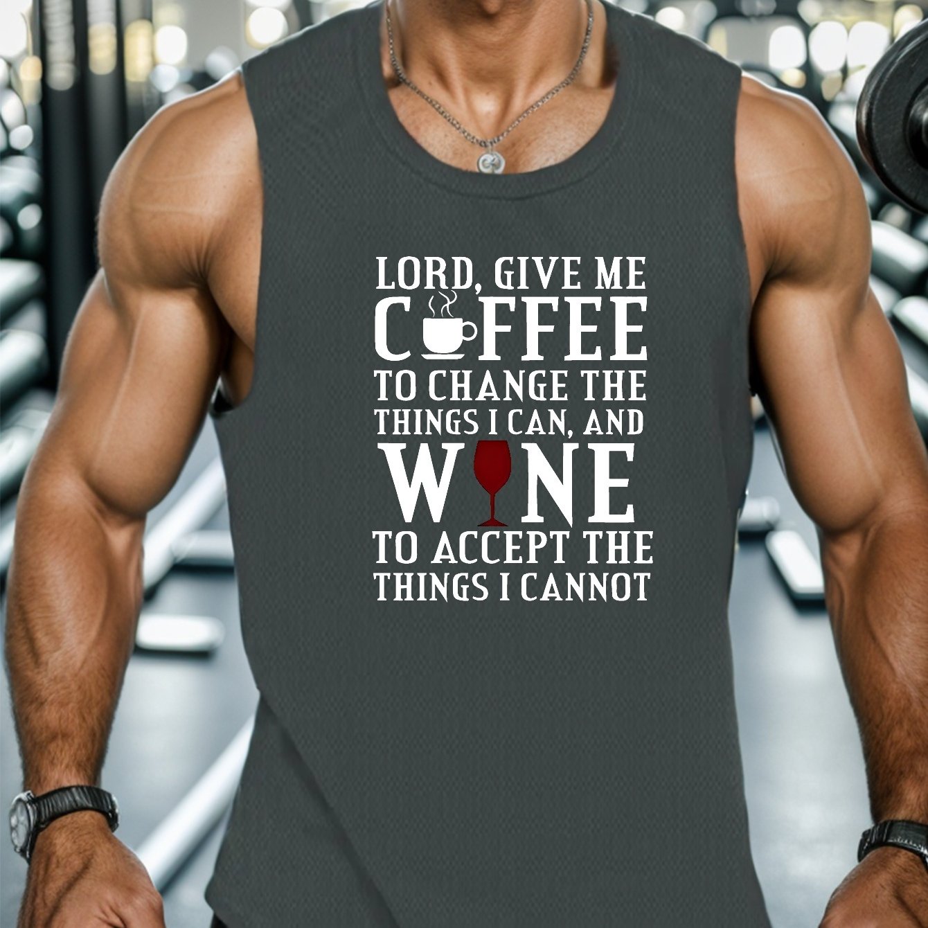 Lord Give Me Coffee & Wine Men's Christian Tank Top claimedbygoddesigns