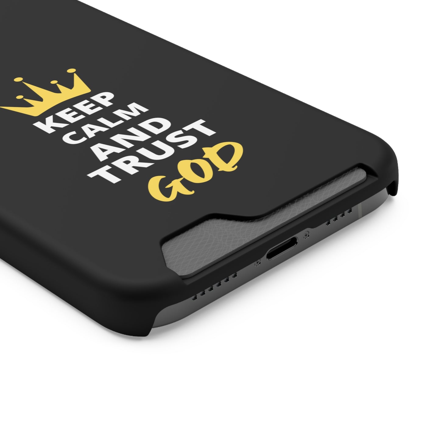 Keep Calm And Trust God Christian Phone Case With Card Holder Printify