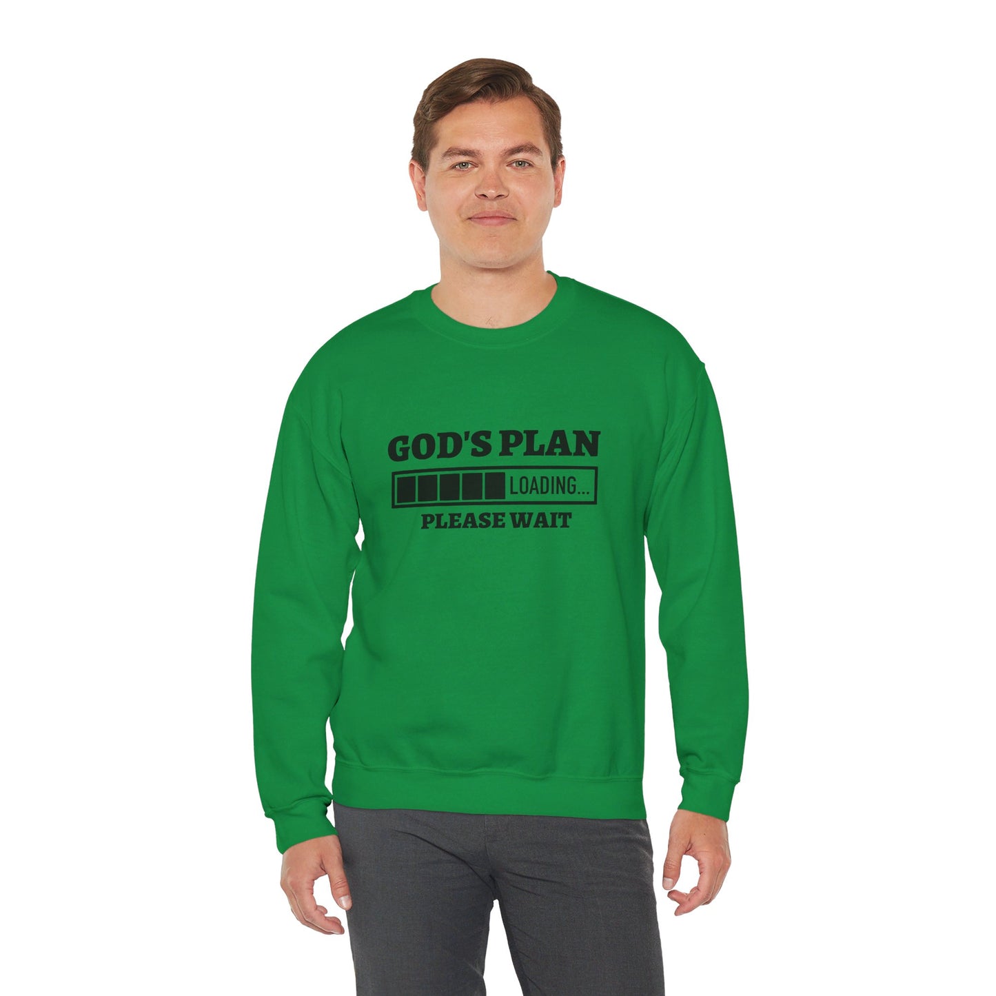 God's Plan Loading Unisex Heavy Blend™ Crewneck Christian Sweatshirt