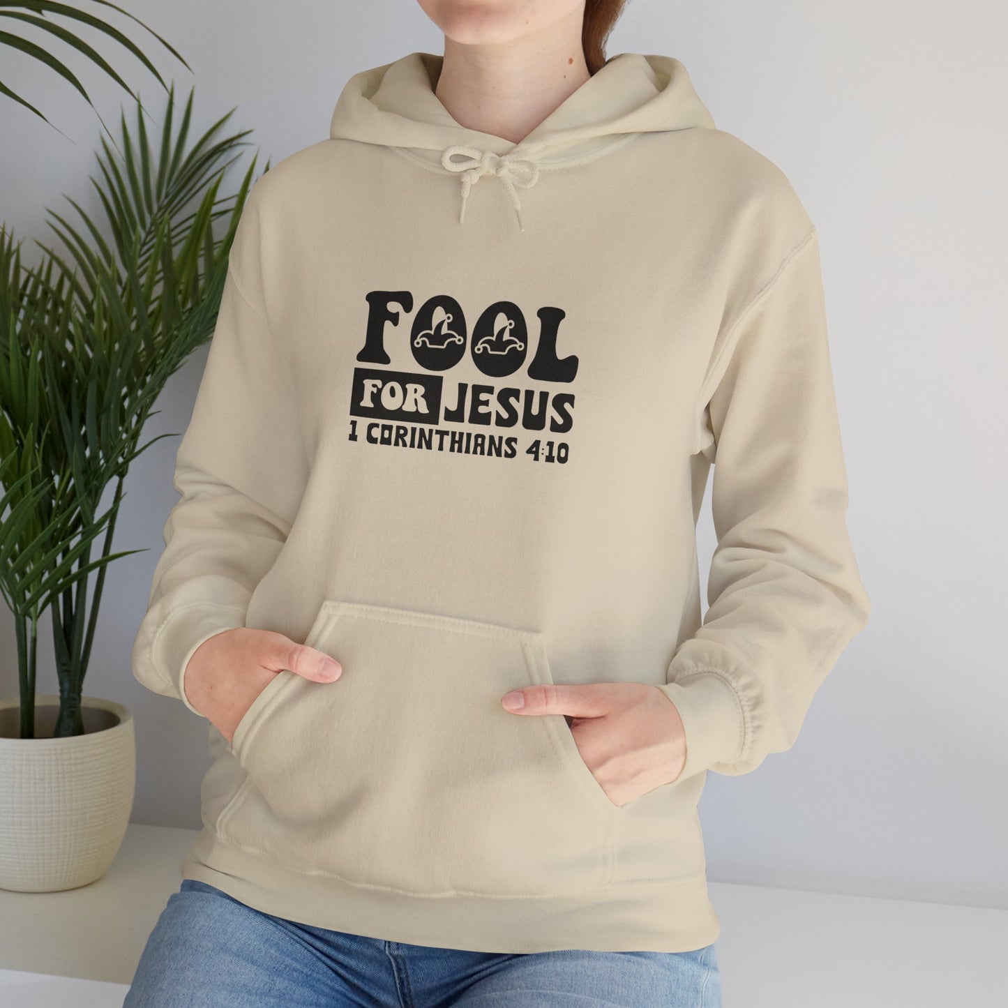 Fool For Jesus Funny Unisex Christian Hooded Pullover Sweatshirt