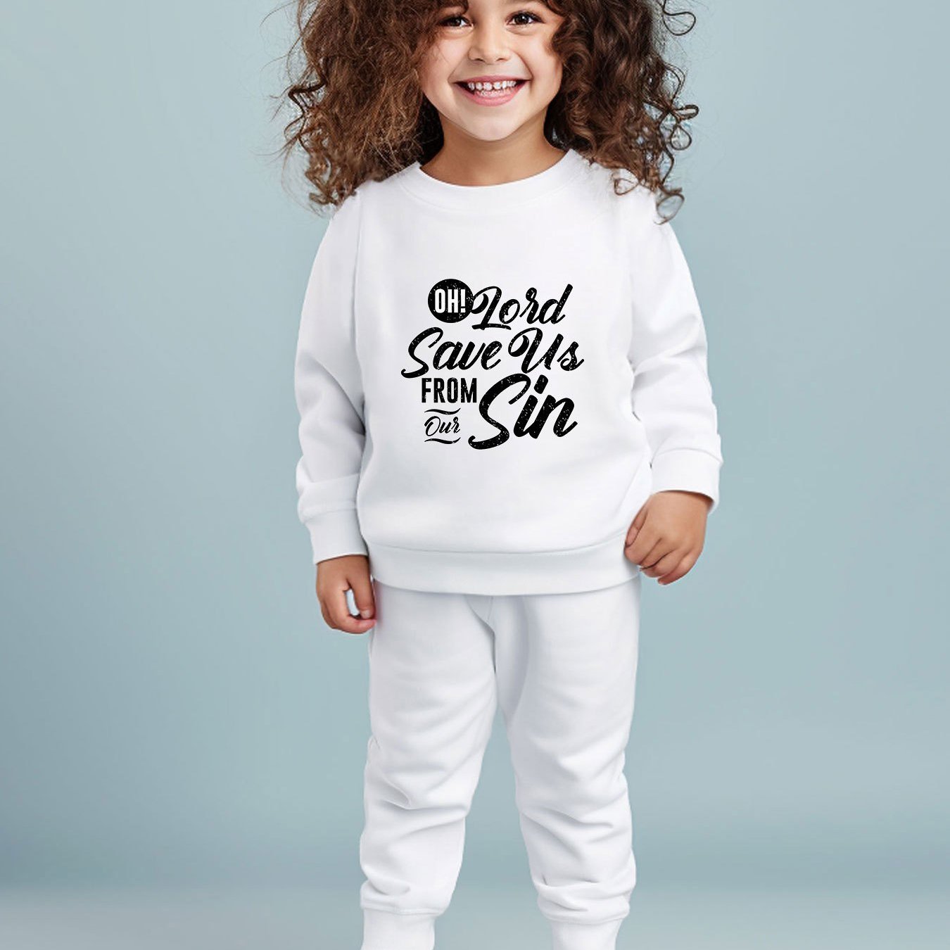 Oh Lord Saves Us From Our  Sin Youth Christian Casual Outfit claimedbygoddesigns
