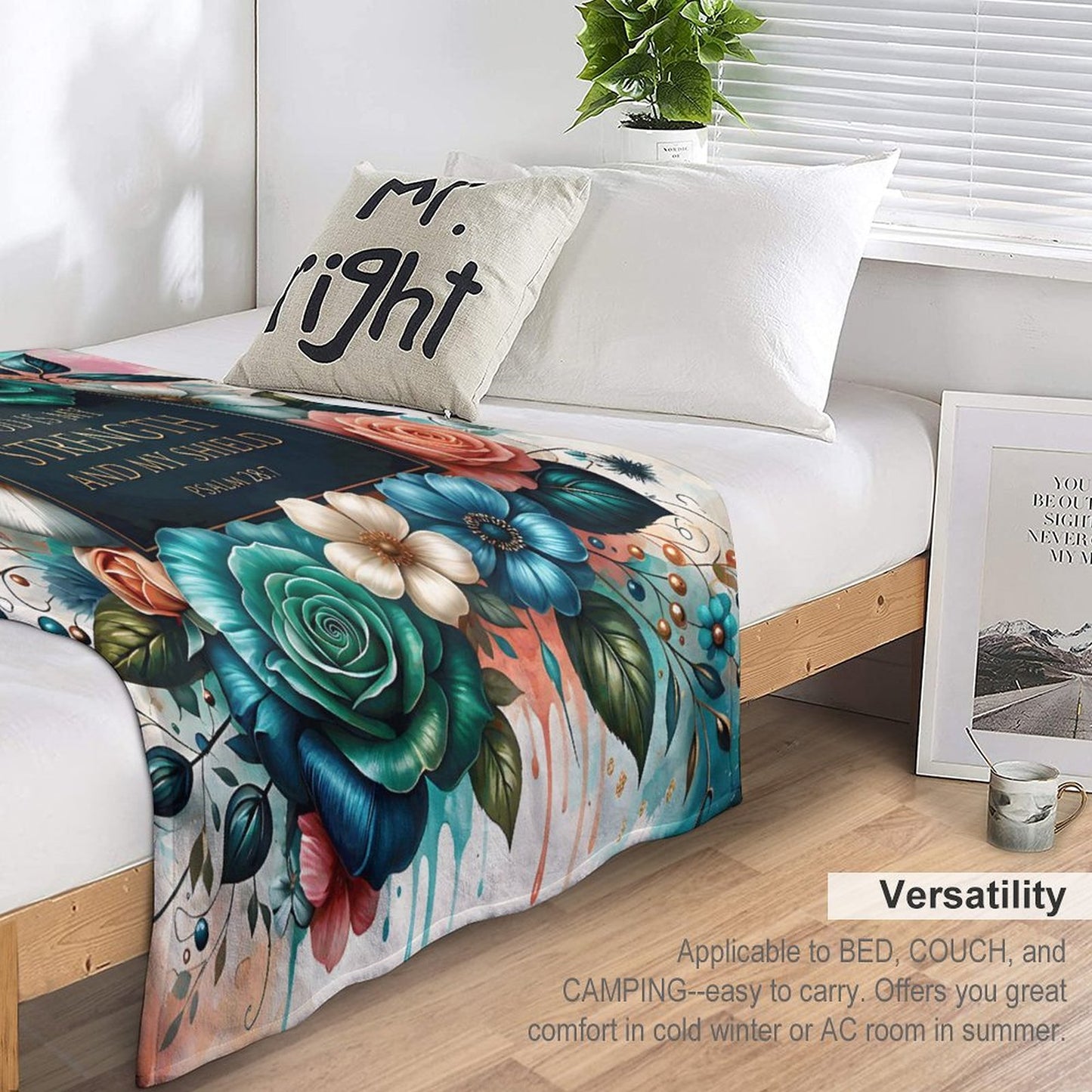 God Is My Strength And My Shield Christian Flannel Throw Blanket