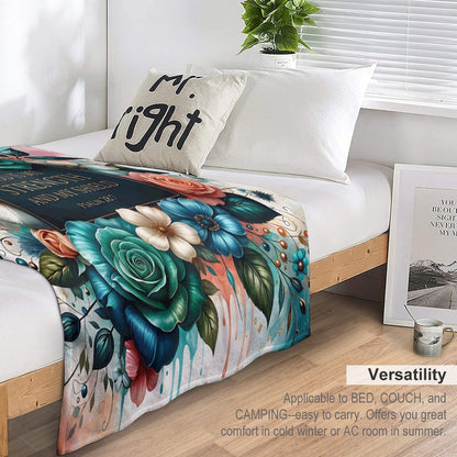 God Is My Strength And My Shield Christian Flannel Throw Blanket