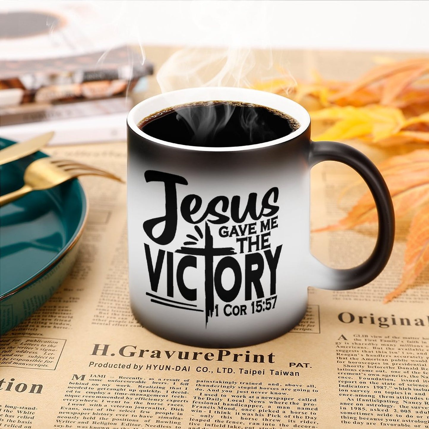 Jesus Gave Me The Victory Christian Color Changing Mug (Dual-sided )