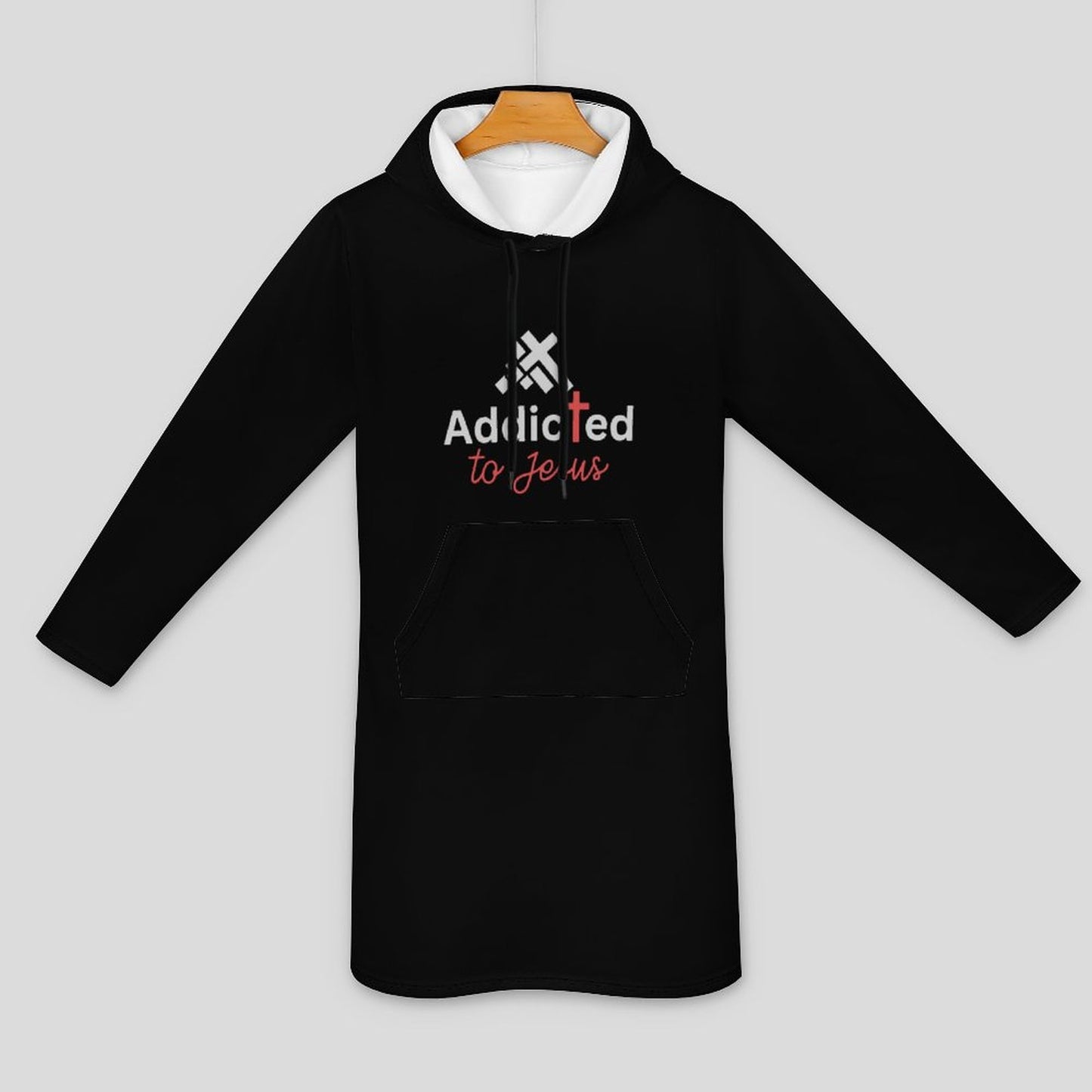 Addicted To Jesus Women's Christian Long Sleeve Hoodie Dress