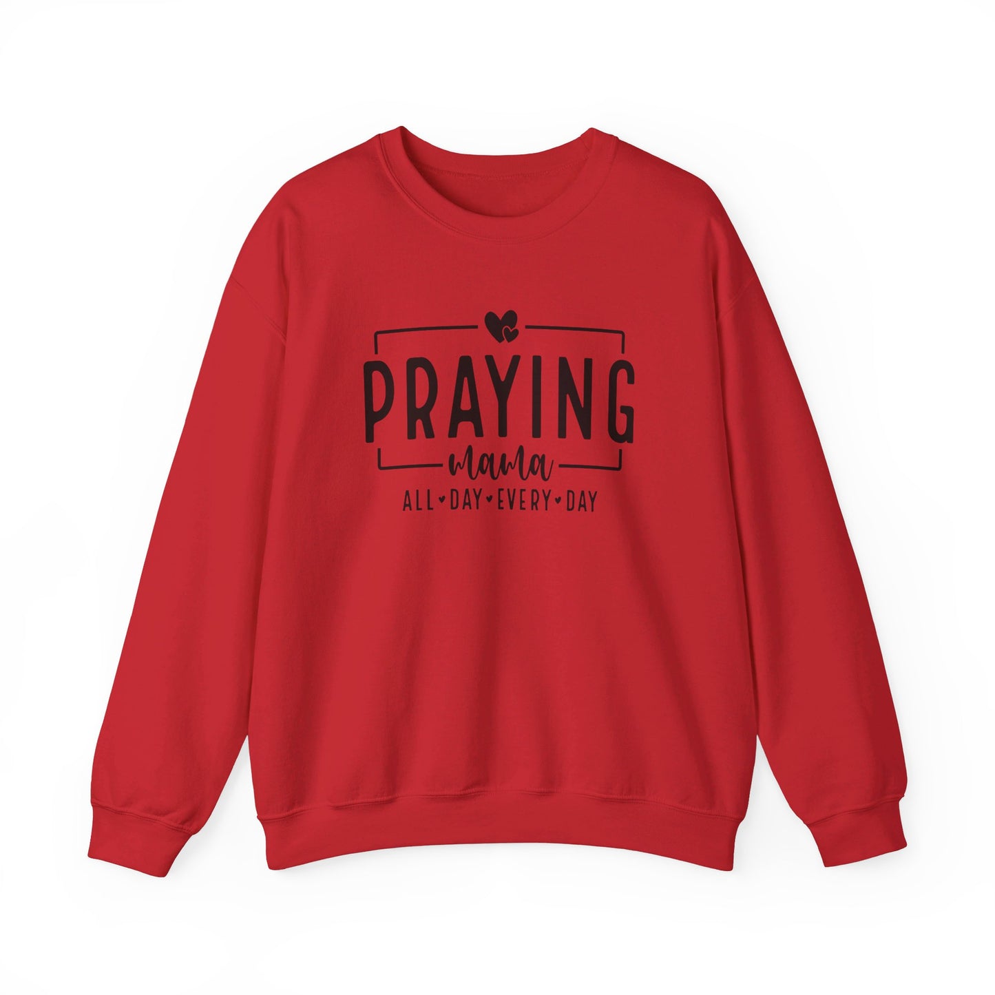 Praying Mama All Day Every Day Women's Heavy Blend™ Crewneck Christian Sweatshirt