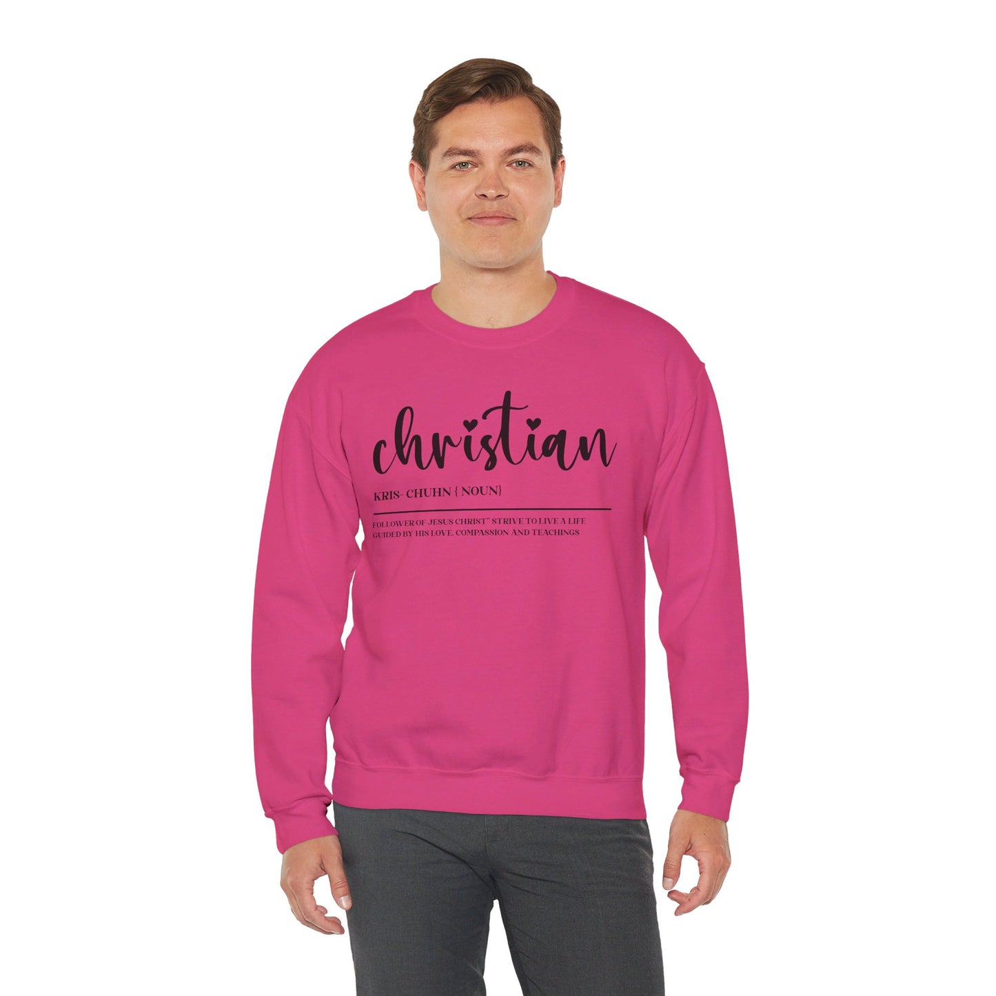 I Am A Christian Follower Of Christ  Unisex Heavy Blend™ Crewneck Christian Sweatshirt