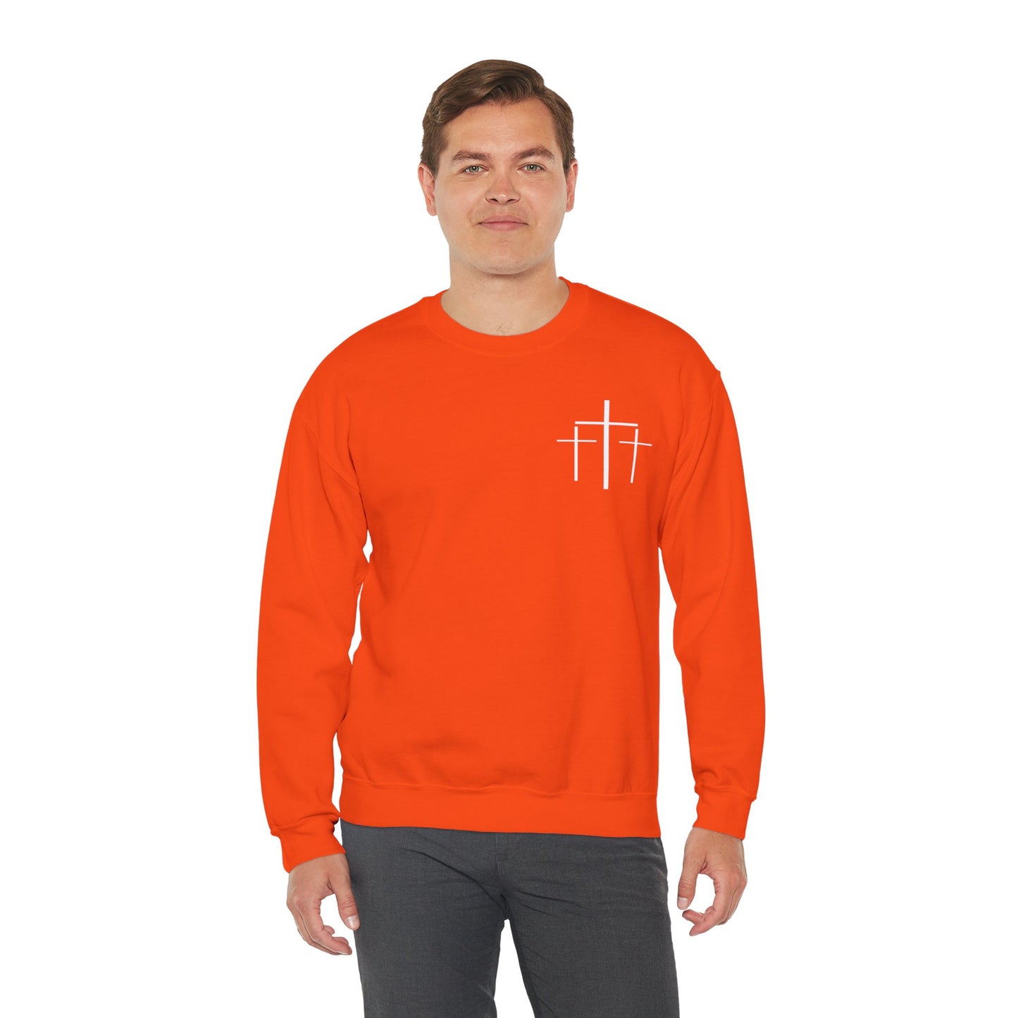 Faith Over Fear 3 Crosses  Unisex Heavy Blend™ Crewneck Christian Sweatshirt