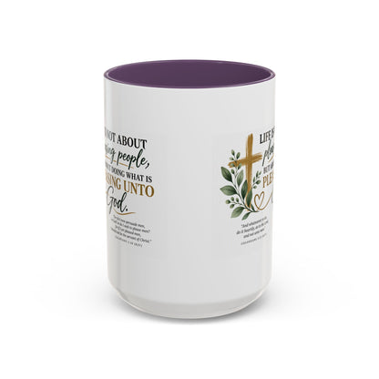 Christian Coffee Mug – "Pleasing Unto God" Inspirational Accent Mug (11/15oz)