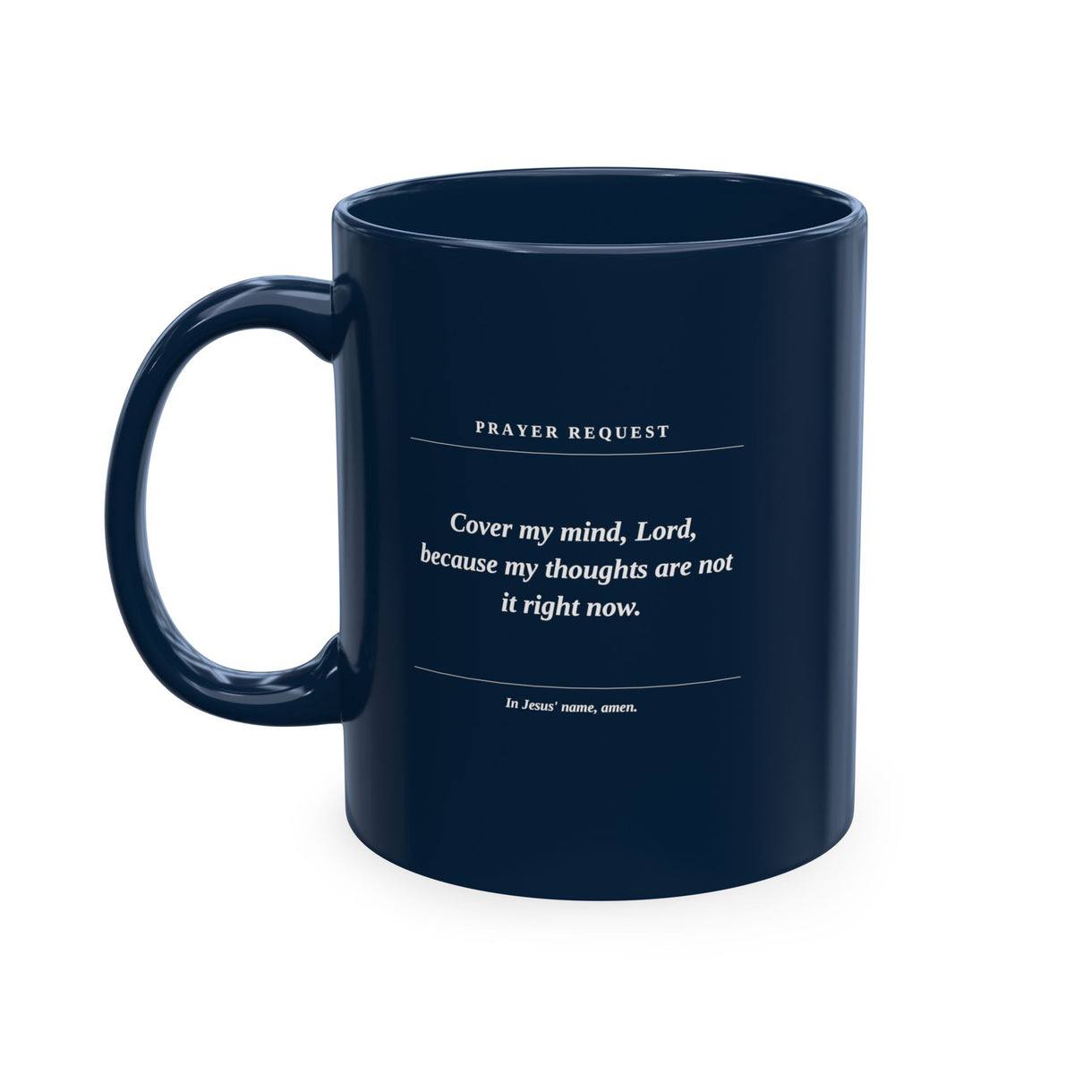 Prayer & Protection Scripture Ceramic Mug — 'Prayer Request' Inspirational Coffee Cup