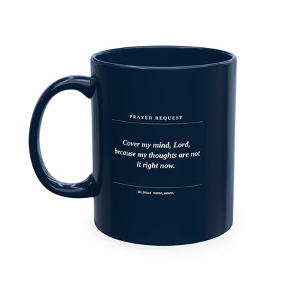 Prayer & Protection Scripture Ceramic Mug — 'Prayer Request' Inspirational Coffee Cup