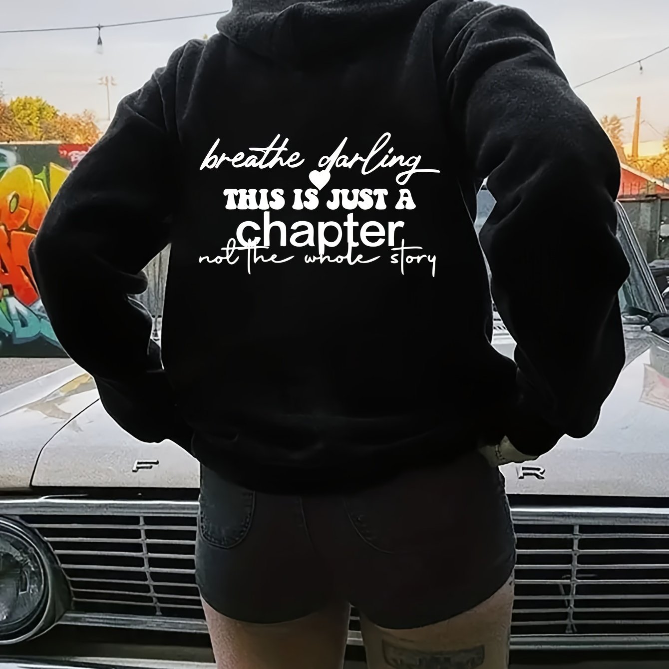 Breathe Darling: This Is Just A Chapter Plus Size Women's Christian Pullover Hooded Sweatshirt claimedbygoddesigns