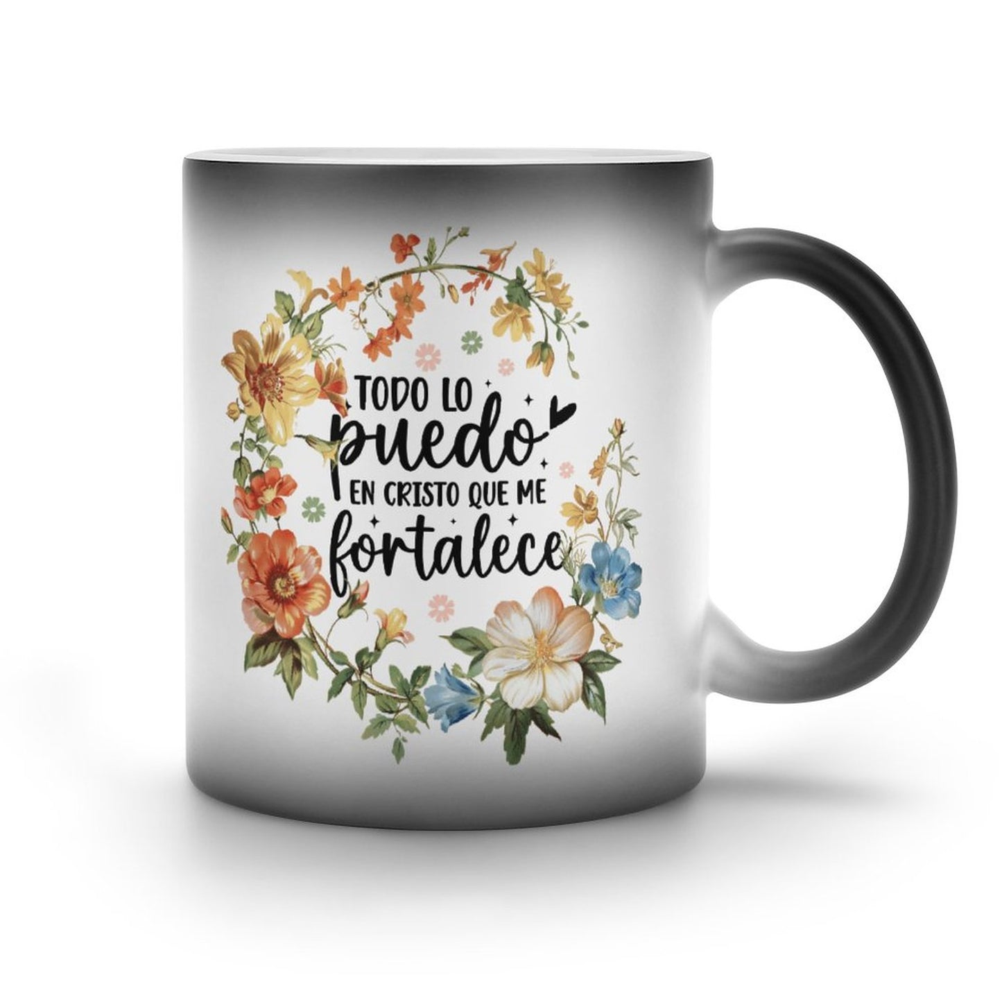 Todo Lo Puedo En Cristo Que Me Fortalece Spanish Christian Color Changing Mug (Dual-sided)