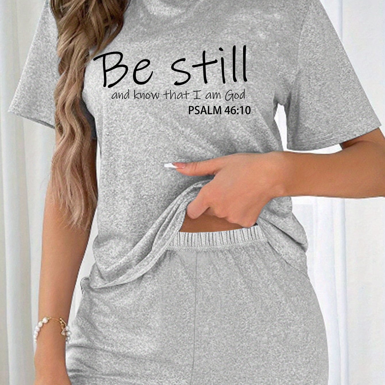 Be Still Women's Christian Short Pajama Set claimedbygoddesigns