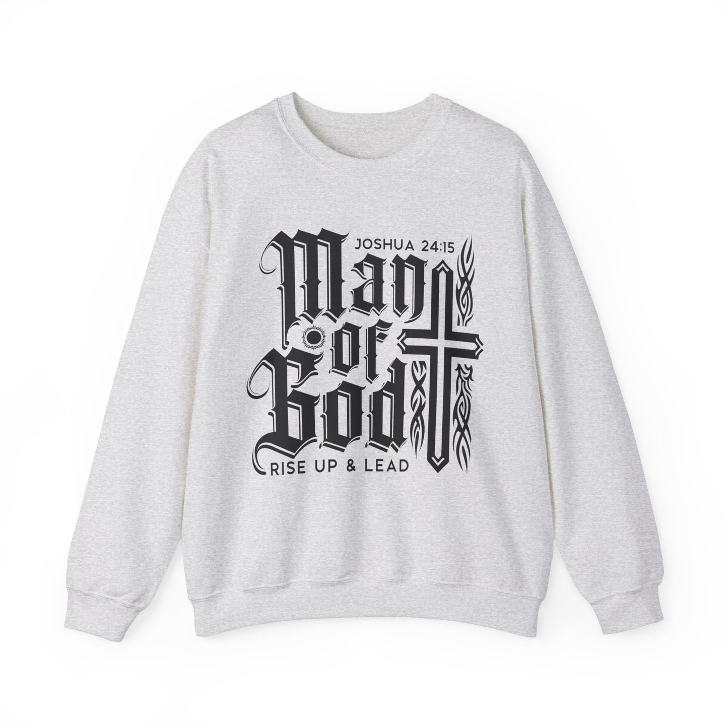 Man Of God Rise Up and Lead Men's Heavy Blend™ Crewneck Christian Sweatshirt