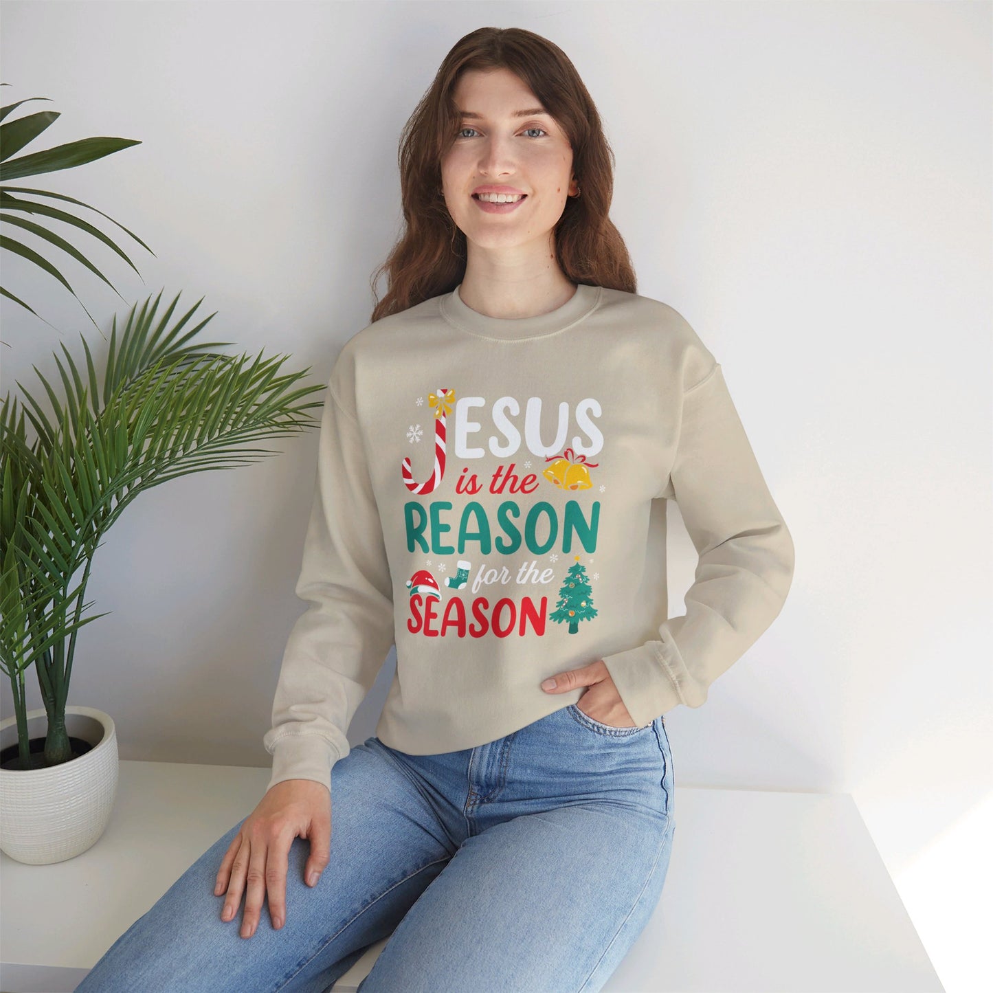 Jesus Is The Reason For The Season Christmas Unisex Heavy Blend™ Crewneck Christian Sweatshirt