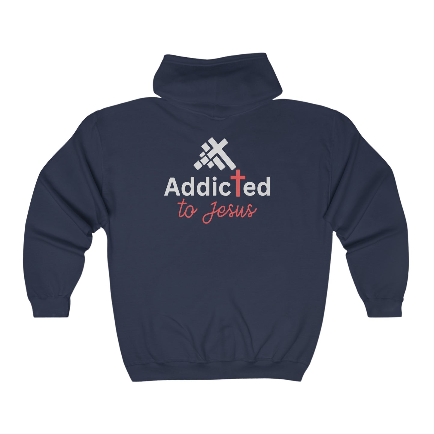 Addicted To Jesus Unisex Heavy Blend Full Zip Hooded Sweatshirt Printify