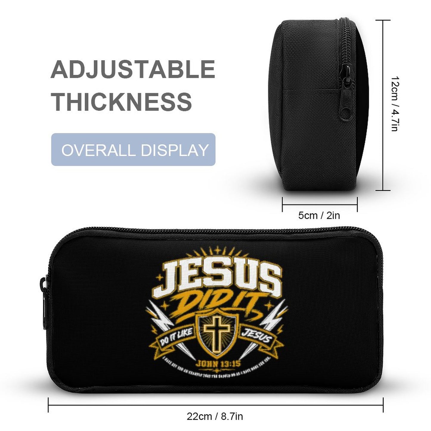 Jesus Did It Christian 3 Pcs School Backpack Set for Kids (Backpack, Kid's Insulated Lunch Bag & Pencil Case Organizer) - ClaimedbyGodDesigns